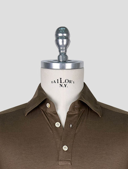 Kiton Brown Silk Cotton Positano Polo