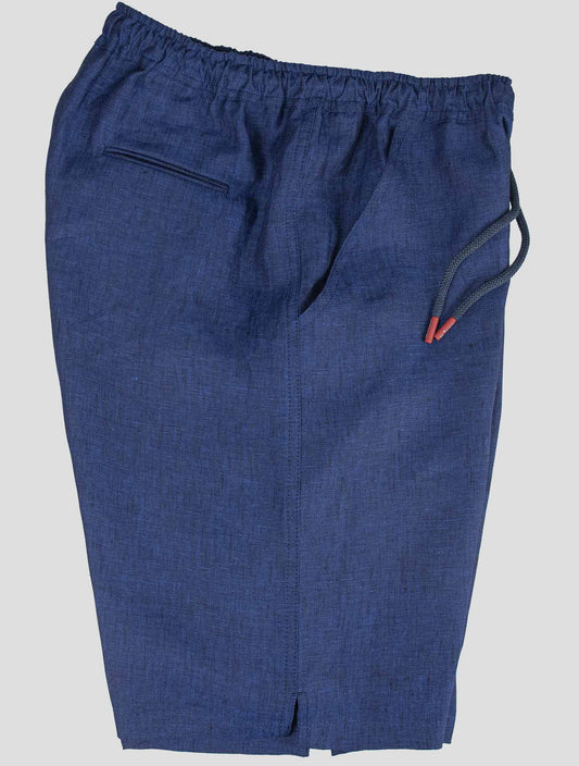 קיטון פשתן כחול מכנסיים קצרים