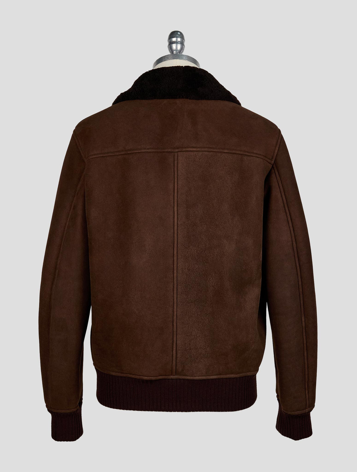 Isaia Brown Leather Lambskin Coat