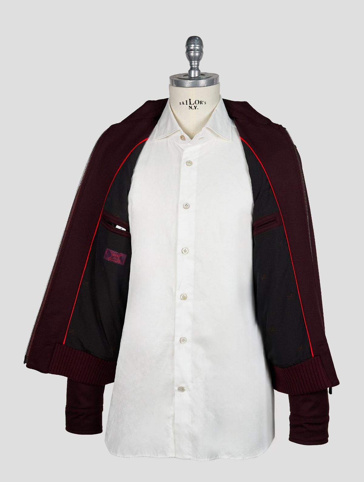 Isaia Wine Wool Ea Pa Coat