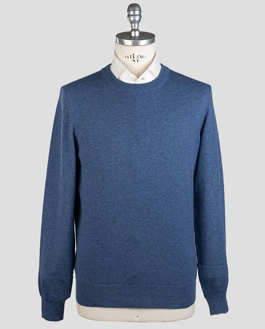 Brunello Cucinelli Blue Cashmere Sweater Crewneck