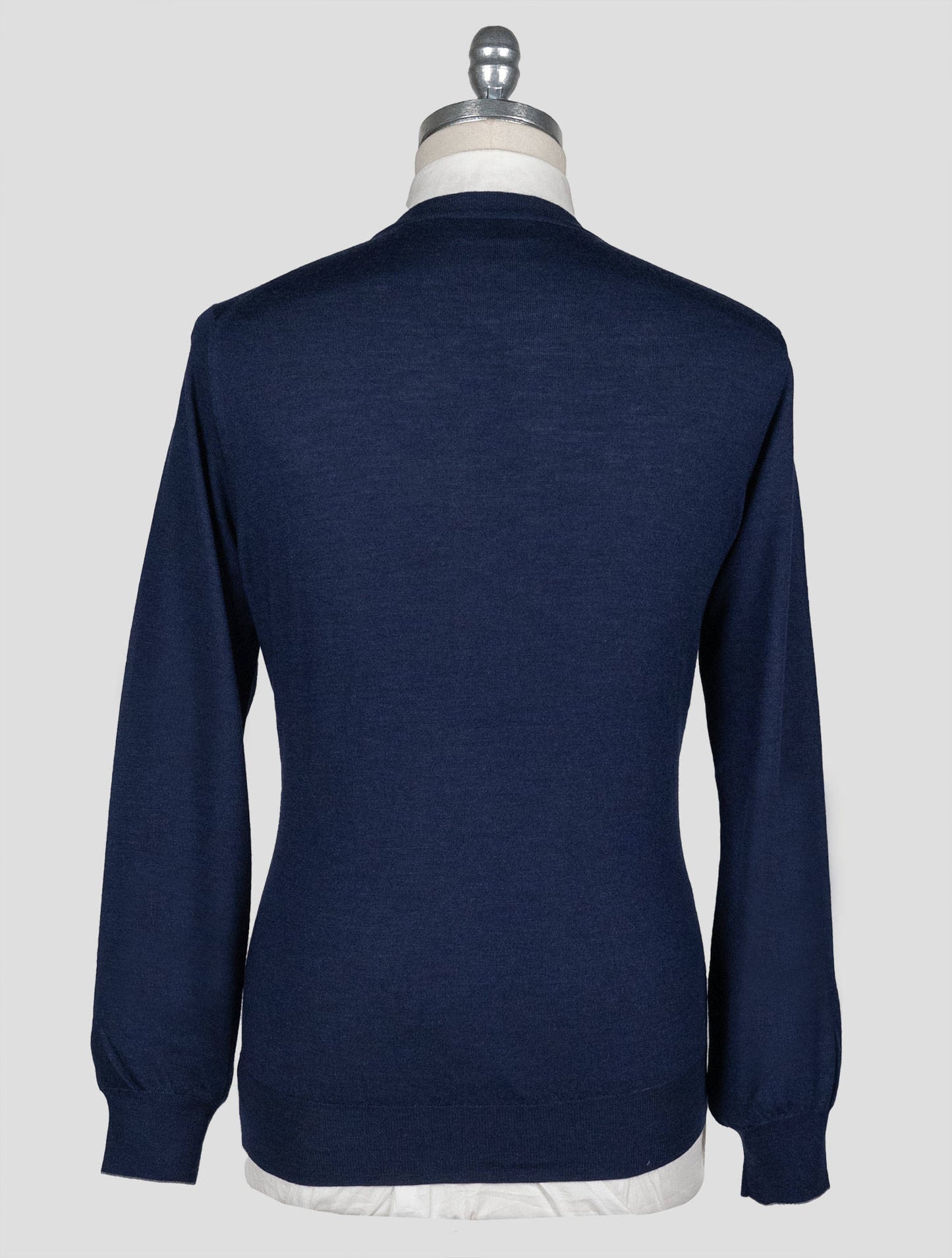 Brunello Cucinelli Blue Virgin Wool Cashmere Sweater Crewneck