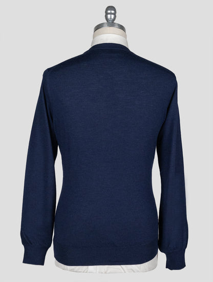 Brunello Cucinelli Blue Virgin Wool Cashmere Sweater Crewneck