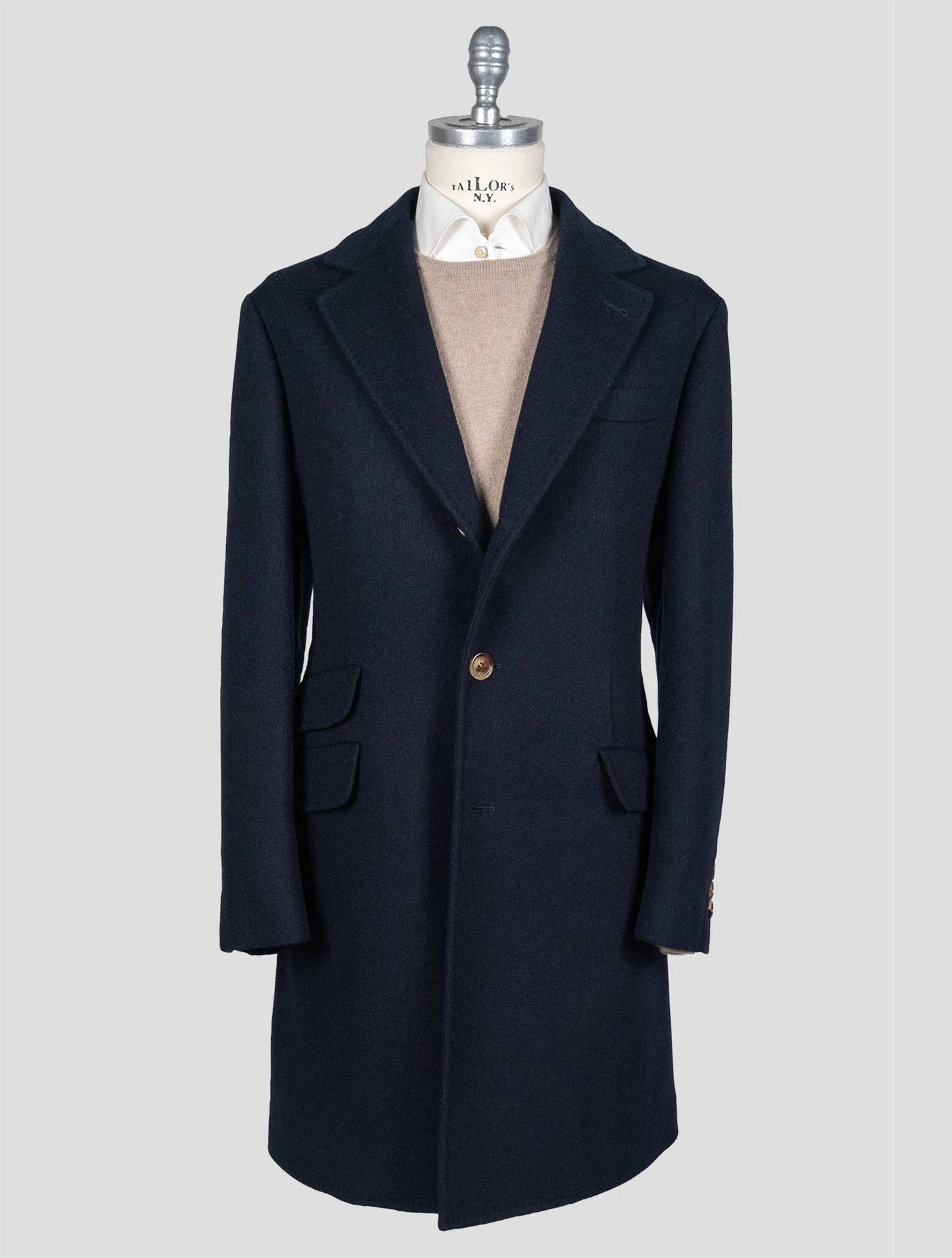 Brunello Cucinelli Blue Wool Overcoat