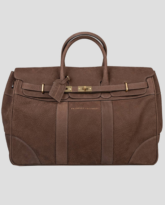 Brunello Cucinelli Travelbag de cuero negro