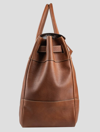 Brunello Cucinelli Brown Leather Travel Bag
