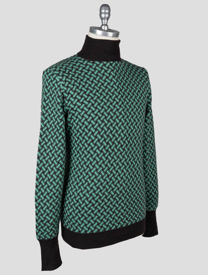 Drumohr Green Brown Cashmere Sweater Turtleneck