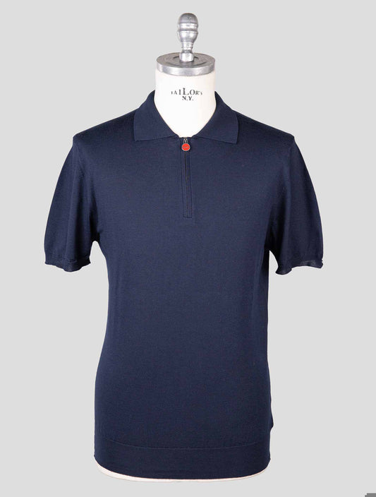 Kiton Blue Navy Bomull Polo Bomull