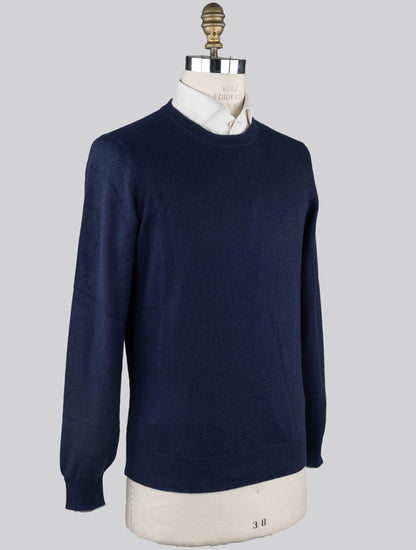 Plavi pulover od kašmira s okruglim izrezom Brunello Cucinelli