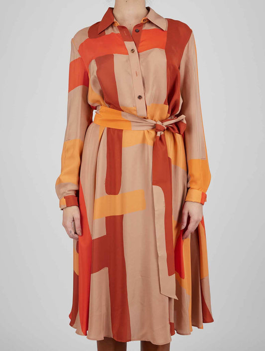 فستان حرير متعدد الألوان من Kiton