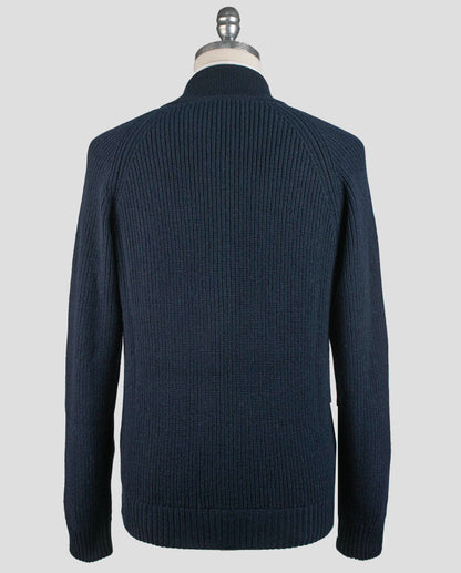 Isaia Blue Cashmere Sweater Bomber