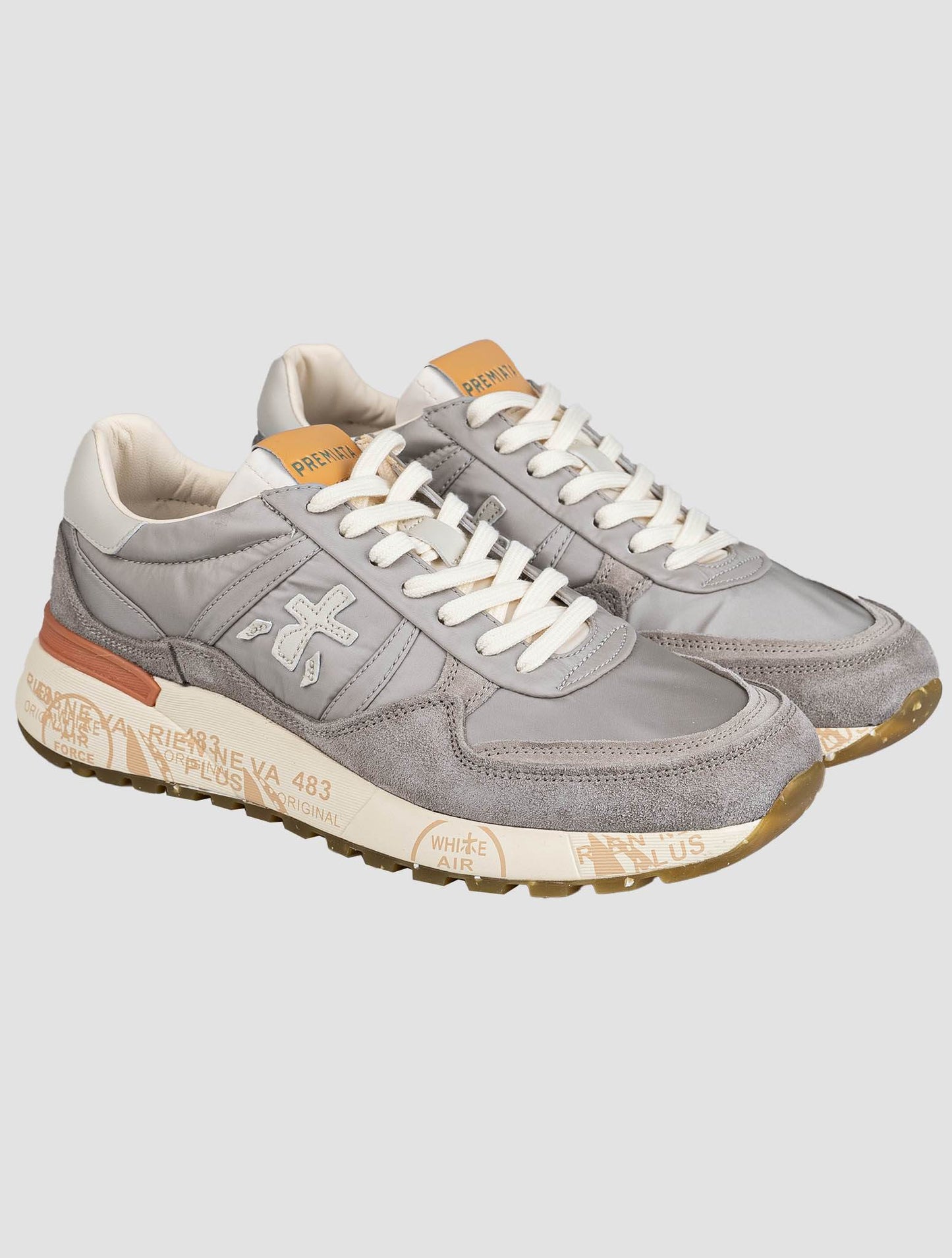 Premiata Taupe Leather Suede Pa Pu Sneakers
