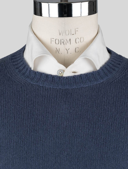 Malo Blue Virgin Wool Sweater Crewneck
