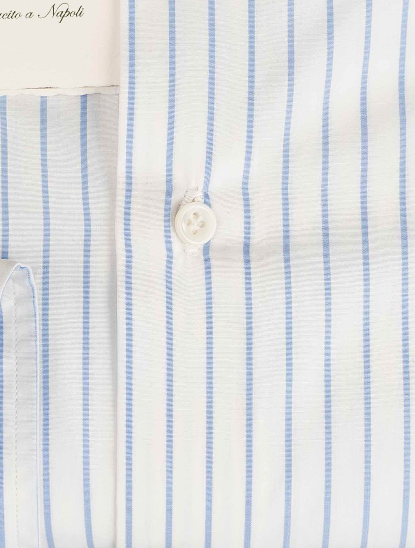 Luigi borrelli modrá bílá bavlněná košile
