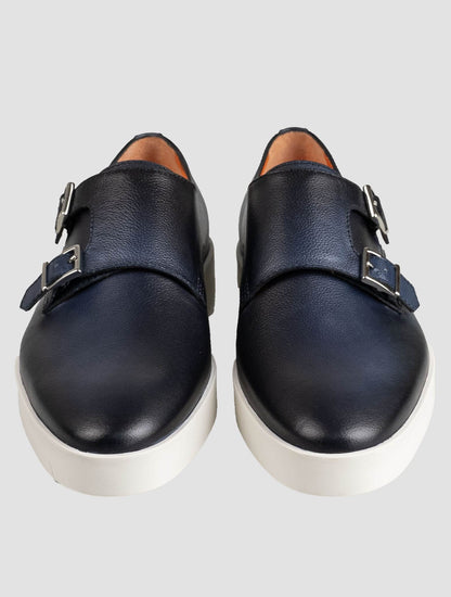 حذاء بدون كعب من الجلد الأزرق من Santoni