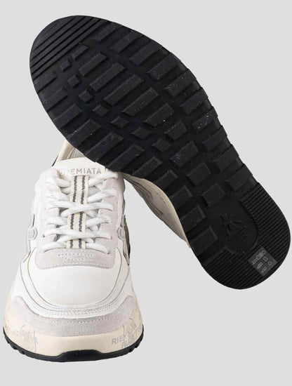 Premiata White Leather Suede Pa Nylon Sneakers
