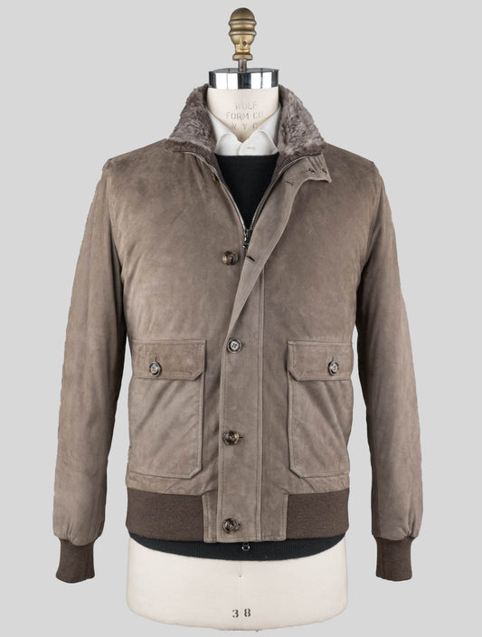 Naples Beard Taupe Leather Suede Coat