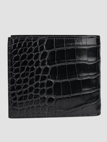محفظة تمساح جلد أسود من Kiton