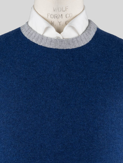 Kiton Blue Gray Cashmere Sweater Crewneck