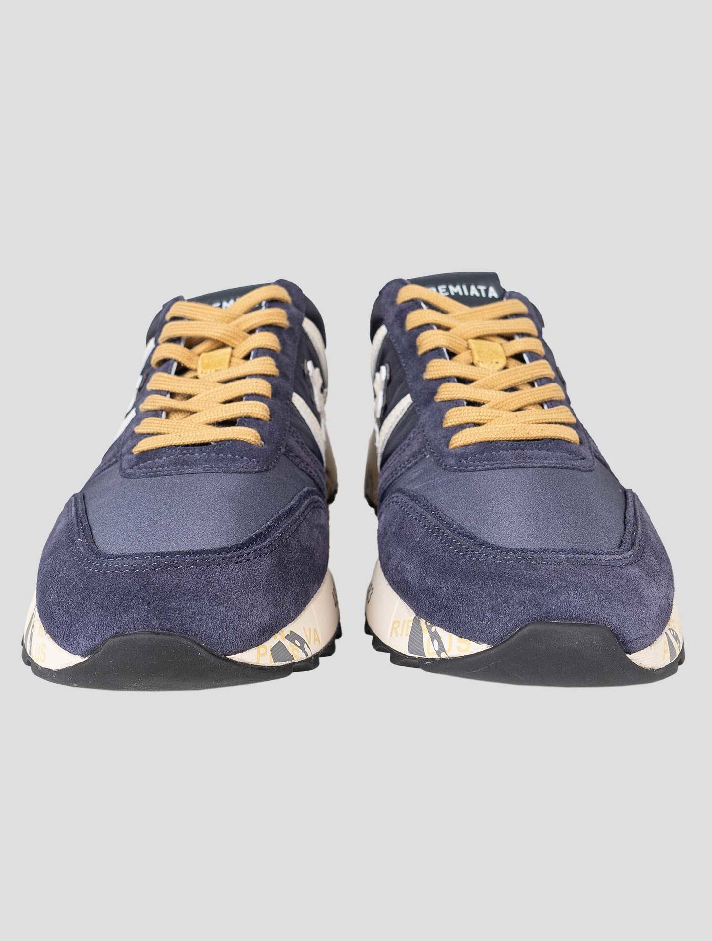 Premiata Blue Pa Leather Suede Pu Sneakers