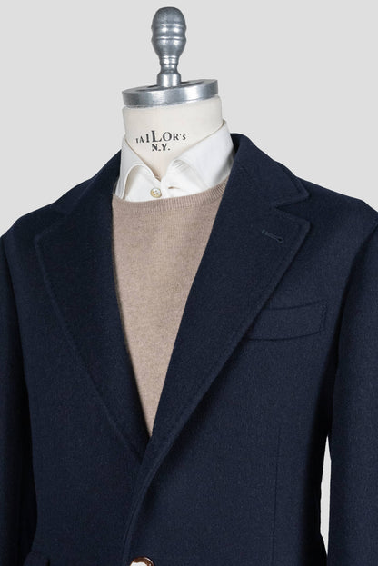 Brunello Cucinelli Blue Wool Overcoat