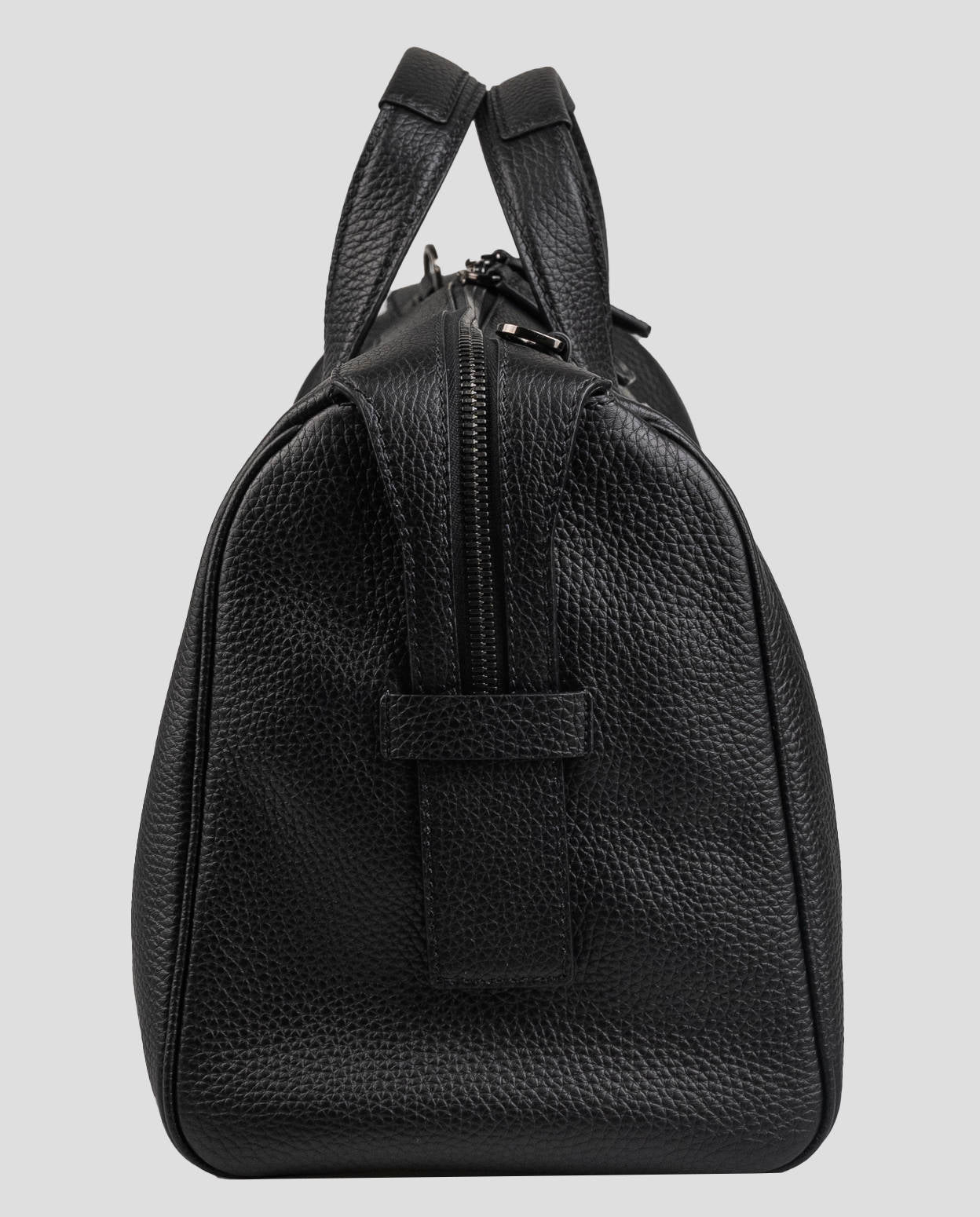 Kiton Black Leather Travel Bag