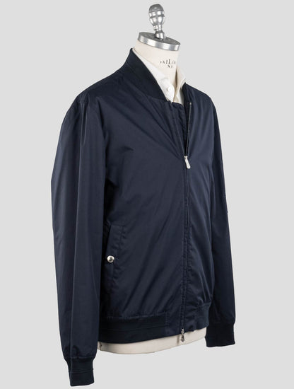 Brunello cucinelli modrý bavlněný kabát