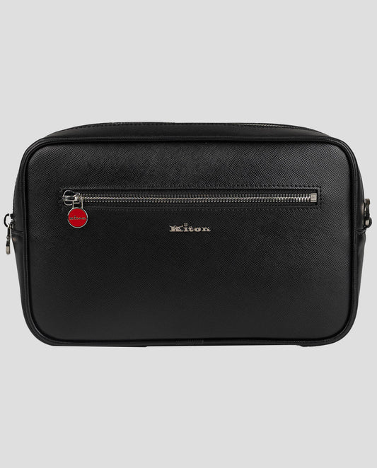 Kiton Black Leather Pochette