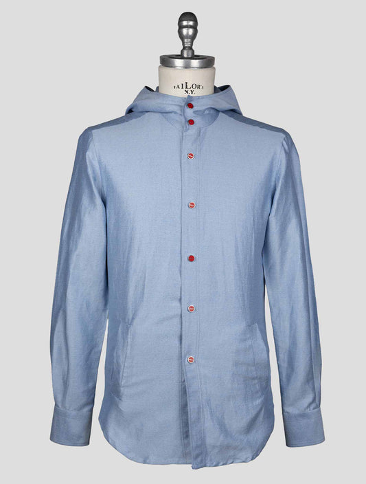 Kiton Light Blue Cotton Linen Shirt Mariano