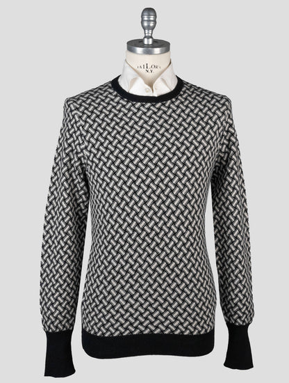 Drumohr Black Gray Cashmere Sweater Crewneck