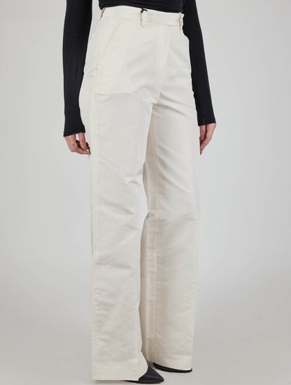 Kiton bílé hedvábné kalhoty