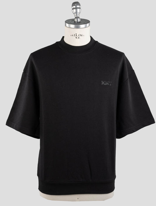Camiseta de algodón negro KNT Kiton