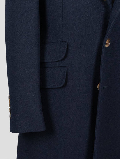 Brunello Cucinelli Blue Wool Overcoat