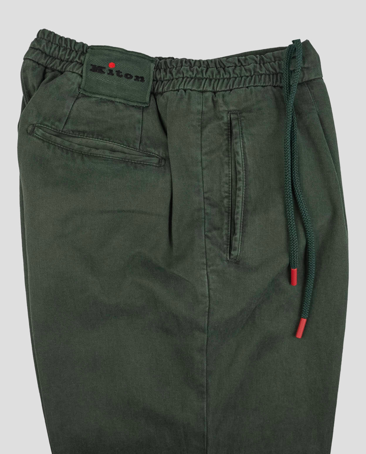 Kiton Green Lyocell Cotton Ea Pants