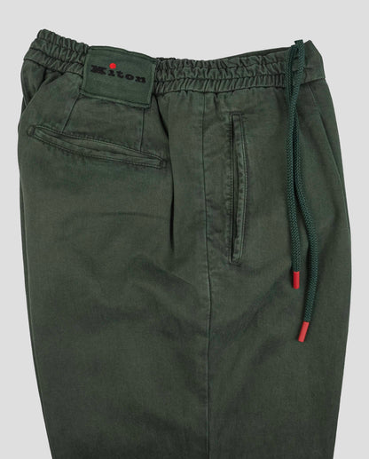 Kiton Green Lyocell Cotton Ea Pants