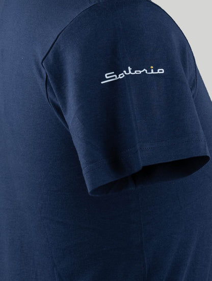 Sartorio Napoli Blue Cotton Sweater Special Edition