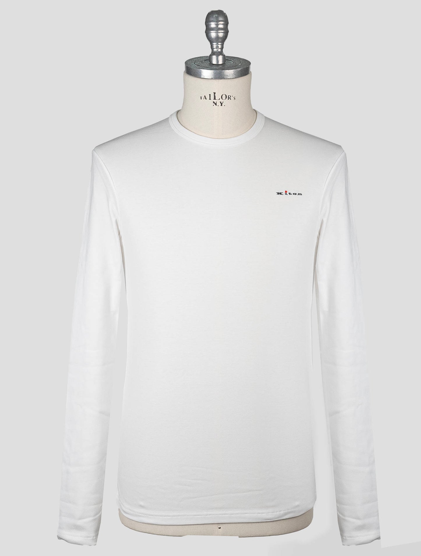 Kiton bílá bavlněná ea trička spodní prádlo s dlouhým rukávem
