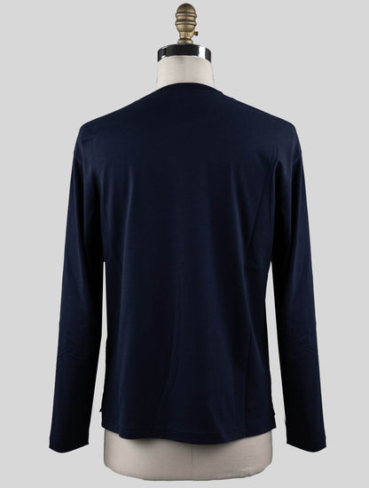Camiseta de manga larga de algodón azul Kiton