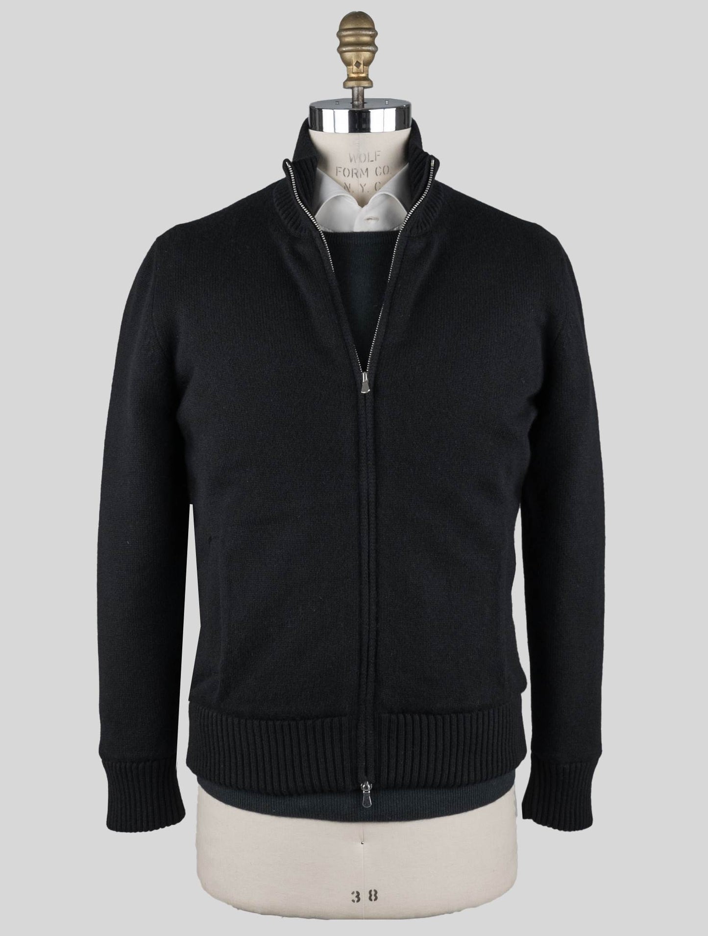Gran Sasso Black Cashmere Faux Fur Pl Sweater Coat