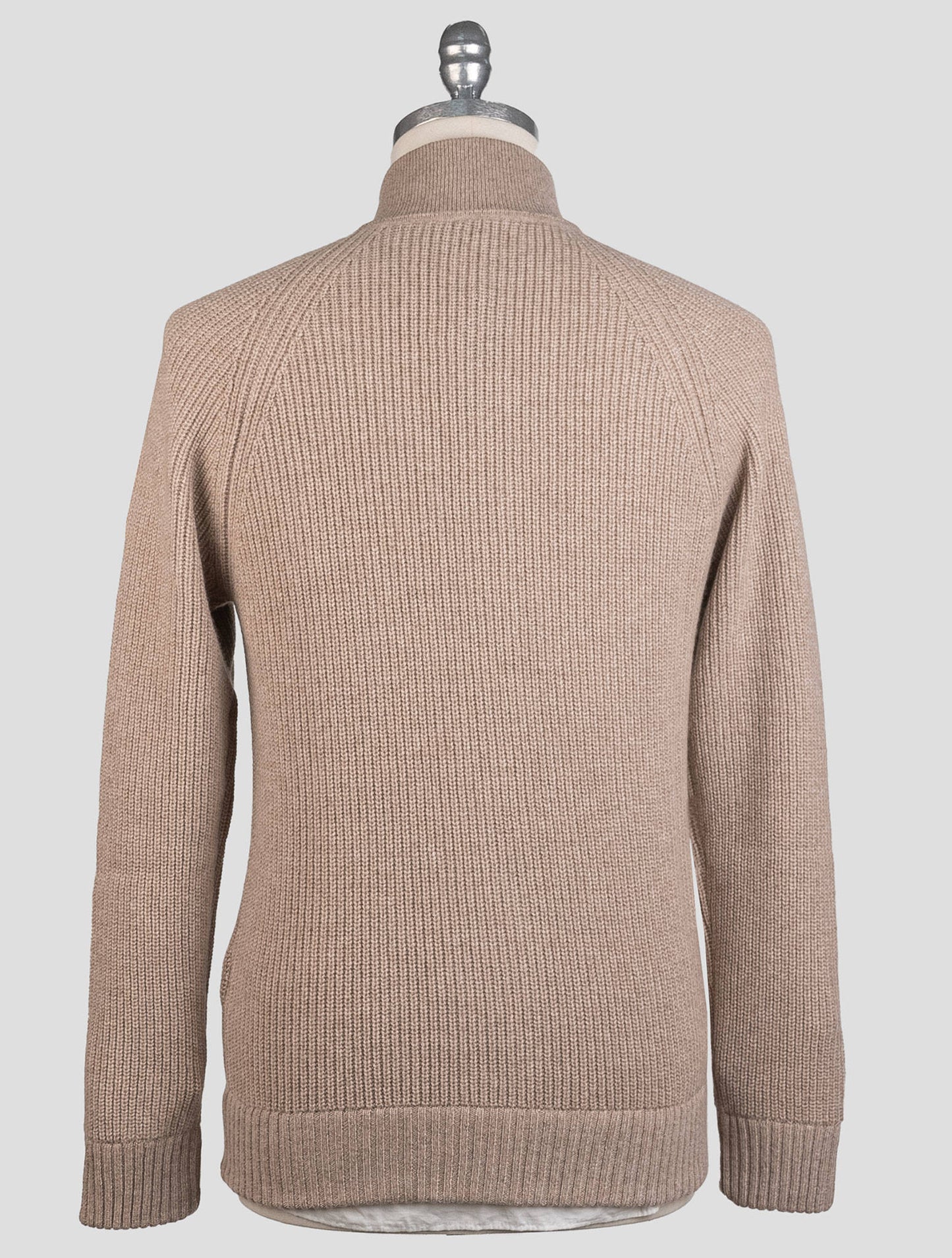 Isaia Beige Cashmere Sweater Bomber