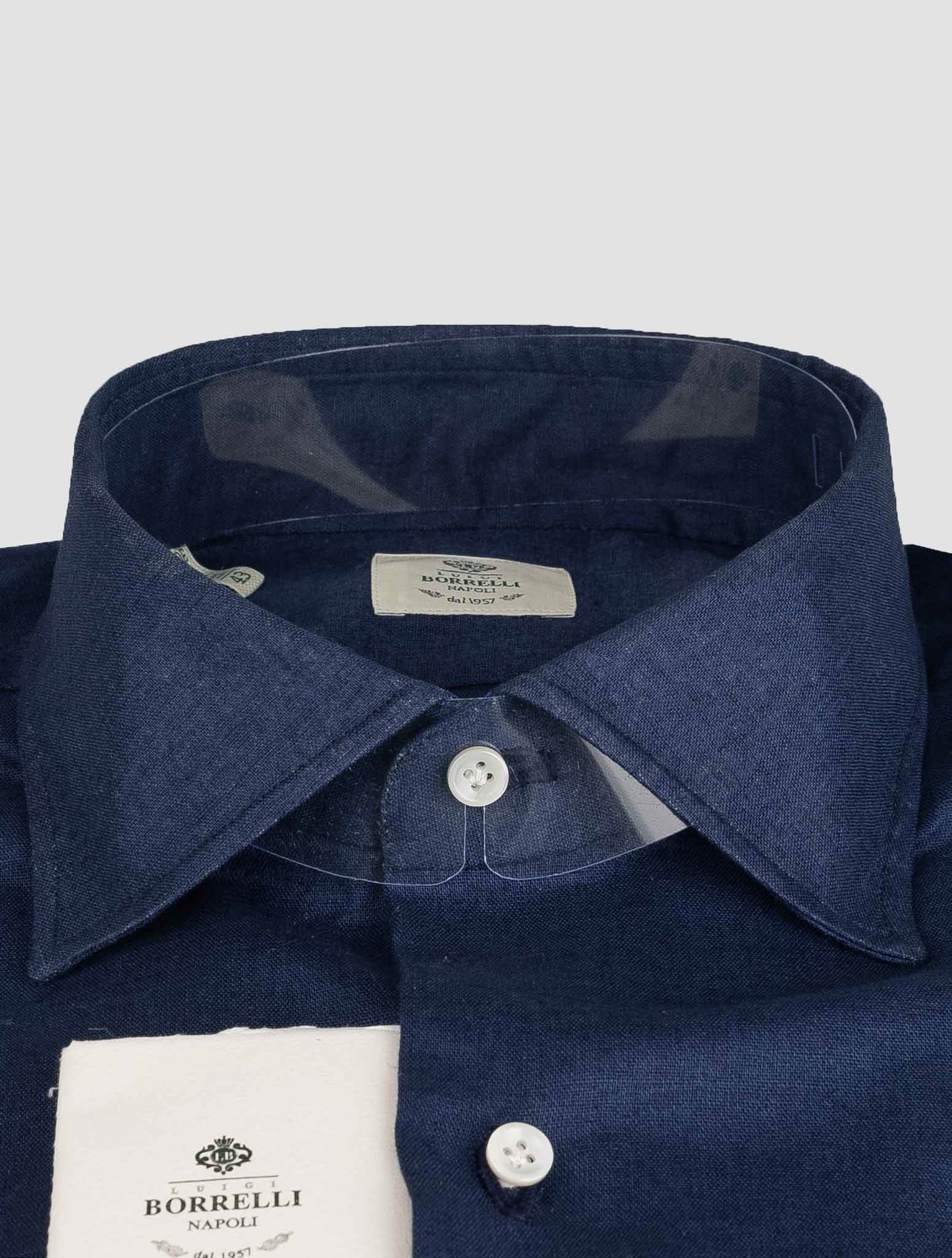 Camisa de algodón azul de Luigi Borrelli