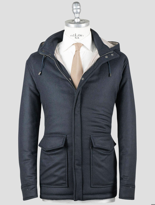 Manteau Ea en cachemire bleu foncé Barba Napoli