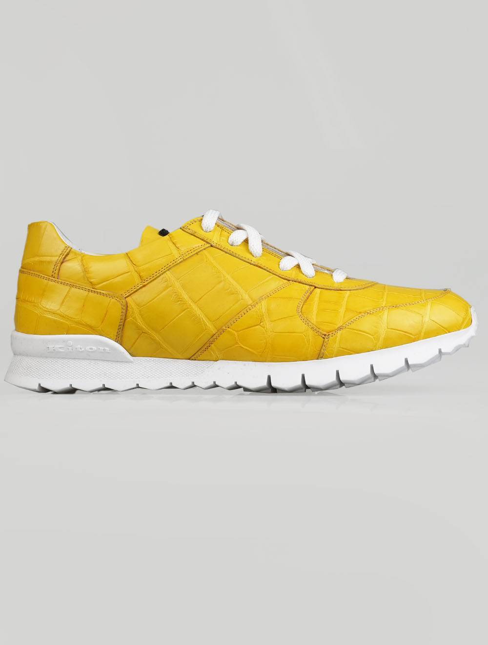 Kiton gul læder krokodille sneakers