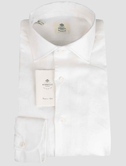 Luigi borrelli balti medvilniniai marškiniai