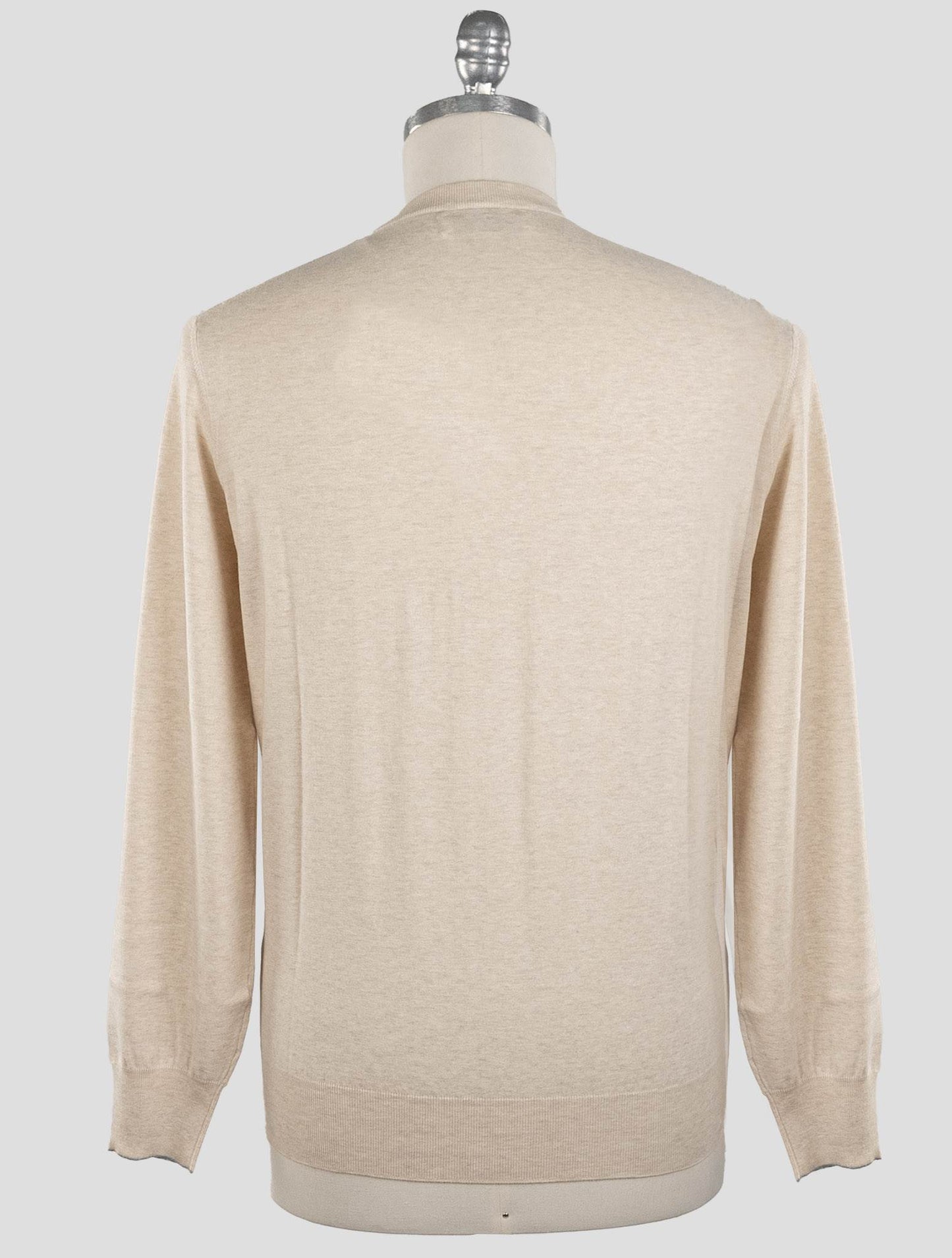 Jersey de cuello redondo de algodón en beige de Brunello Cucinelli