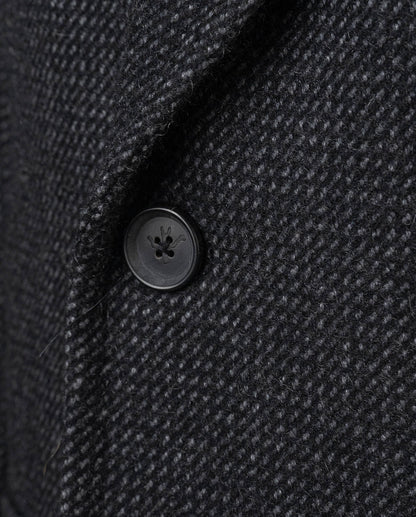 Isaia Black Cashmere Overcoat