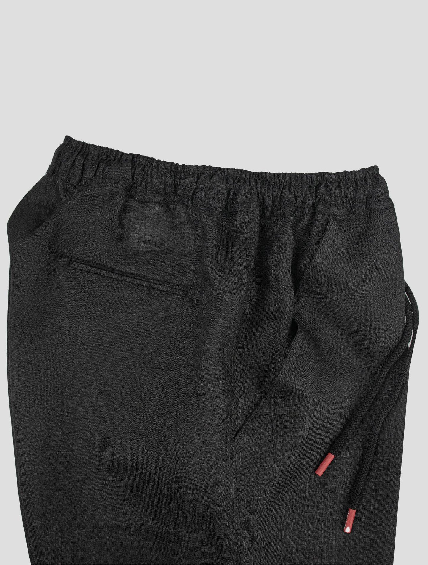 Kiton Black Linen Short Pants