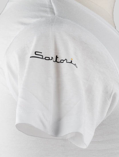 사르토리오 나폴리 화이트 코튼 티셔츠 스페셜 에디션
