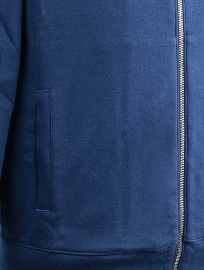 Capuche zippée complète en coton bleu Isaia Pa