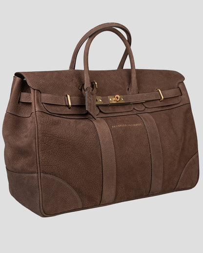 Brunello Cucinelli Travelbag de cuero negro